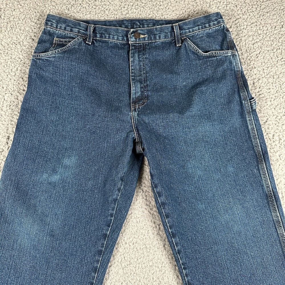 Dickies Denim Jeans Carpenter Pants Men 38x32 Trousers‎ Baggy Workwear Blue - Picture 2 of 16